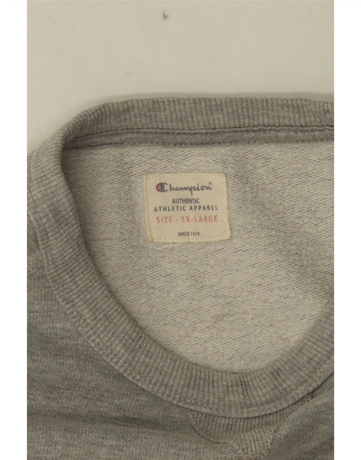 Champion Mens Graphic Sweatshirt Jumper 2XL Grey Flecked