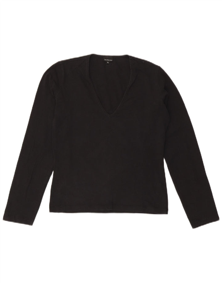 CALVIN KLEIN JEANS Womens Top Long Sleeve UK 18 XL Black