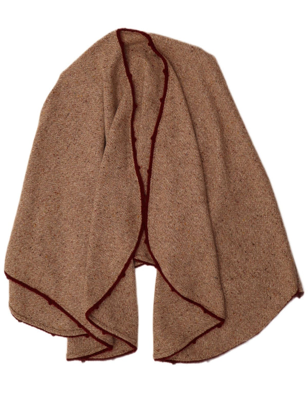 Vintage Mens Poncho Cardigan Sweater One Size Beige Flecked
