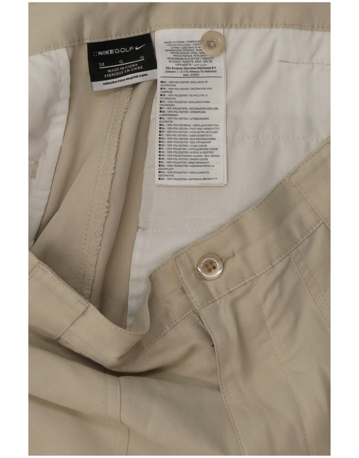 Nike Mens Chino Shorts W34 Large Beige Polyester