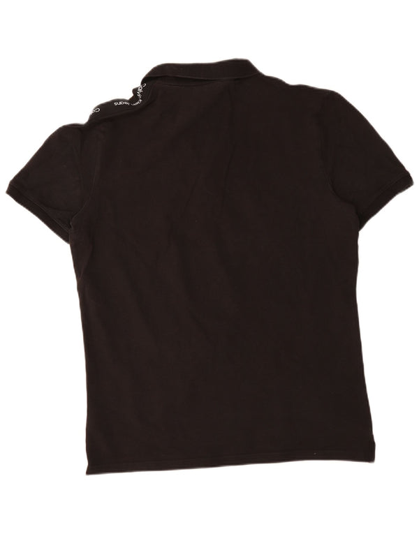 Calvin Klein Jeans Mens Graphic Slim Fit Polo Shirt XL Black Cotton