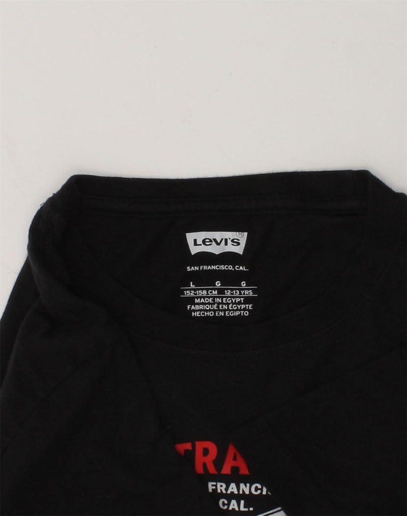 LEVI'S Boys Graphic T-Shirt Top 12-13 Years Large Black Cotton | Vintage Levi's | Thrift | Second-Hand Levi's | Used Clothing | Messina Hembry 