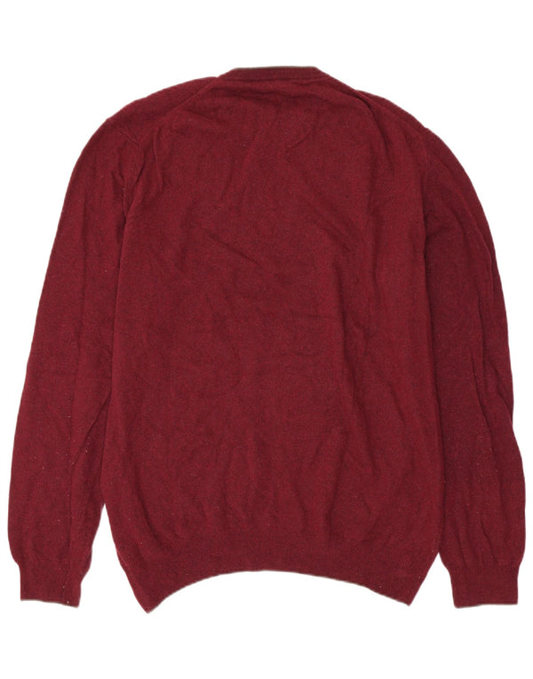 HARMONT & BLAINE Mens Crew Neck Jumper Sweater 3XL Burgundy Merino Wool
