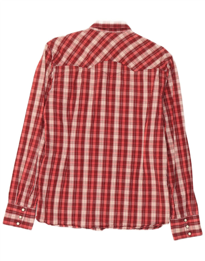 Levi's Mens Western Shirt Large Red Check Cotton