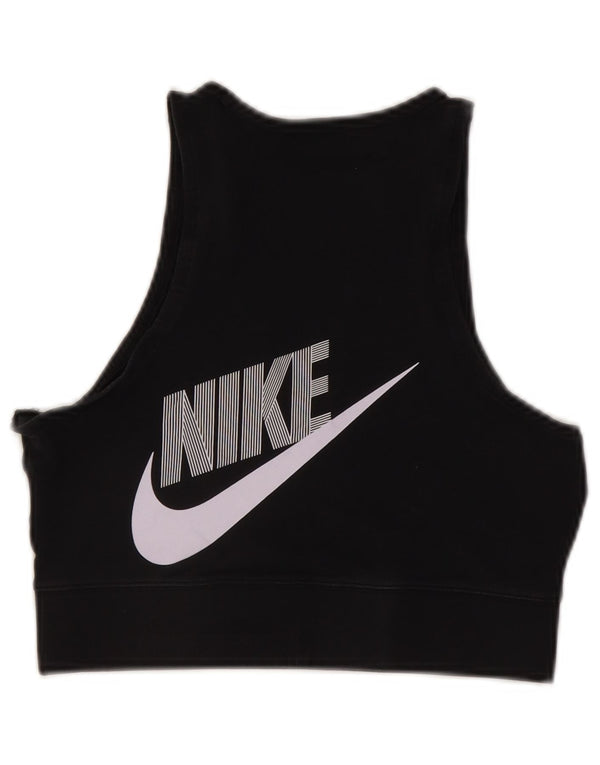 Nike Womens Bra Top UK 12 Medium Black Cotton