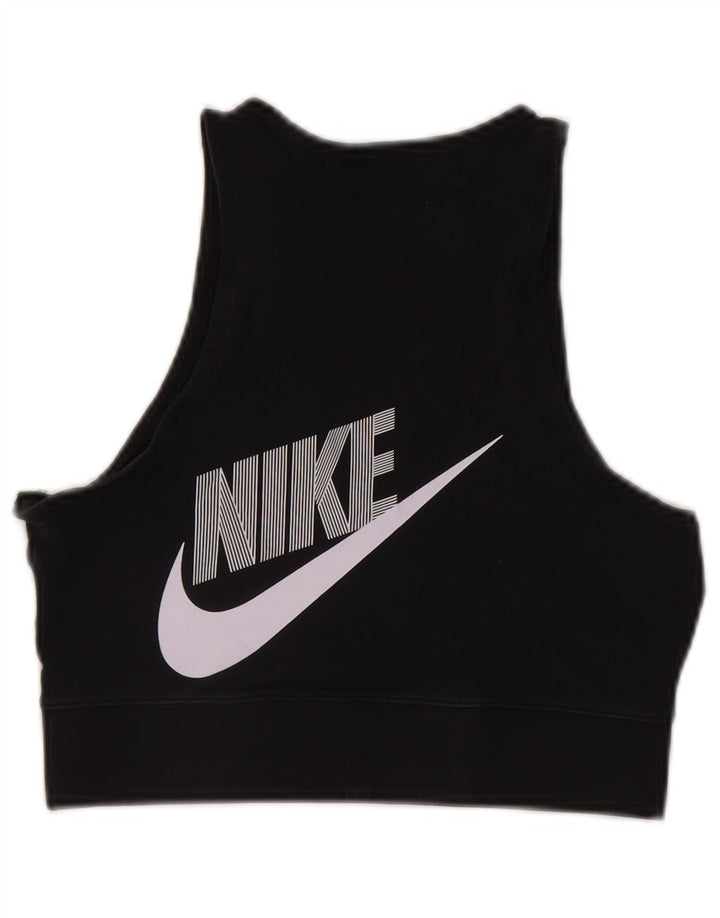 Nike Womens Bra Top UK 12 Medium Black Cotton