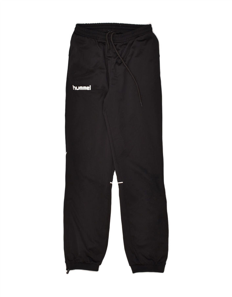HUMMEL Boys Graphic Tracksuit Trousers Joggers 9-10 Years Black Polyester | Vintage Hummel | Thrift | Second-Hand Hummel | Used Clothing | Messina Hembry 