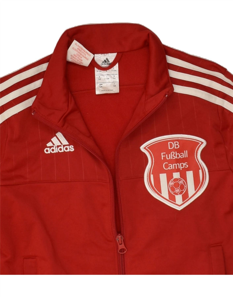 ADIDAS Boys Graphic Tracksuit Top Jacket 9-10 Years Small  Red Colourblock | Vintage Adidas | Thrift | Second-Hand Adidas | Used Clothing | Messina Hembry 