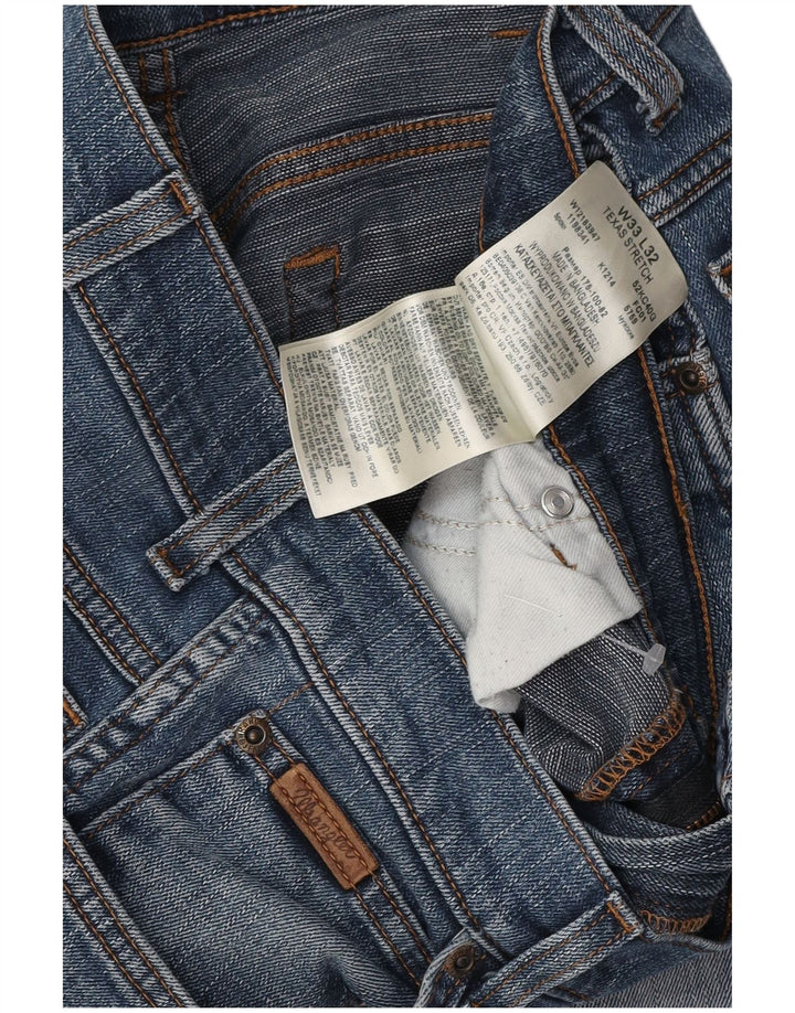 WRANGLER Mens Texas Stretch Straight Jeans W33 L30 Blue Cotton