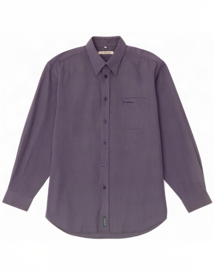 Ben Sherman Mens Shirt 4XL Navy Blue Check