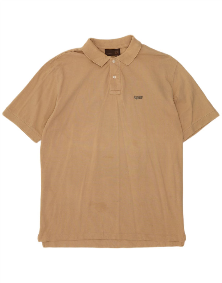 GAS Mens Polo Shirt XL Beige Cotton