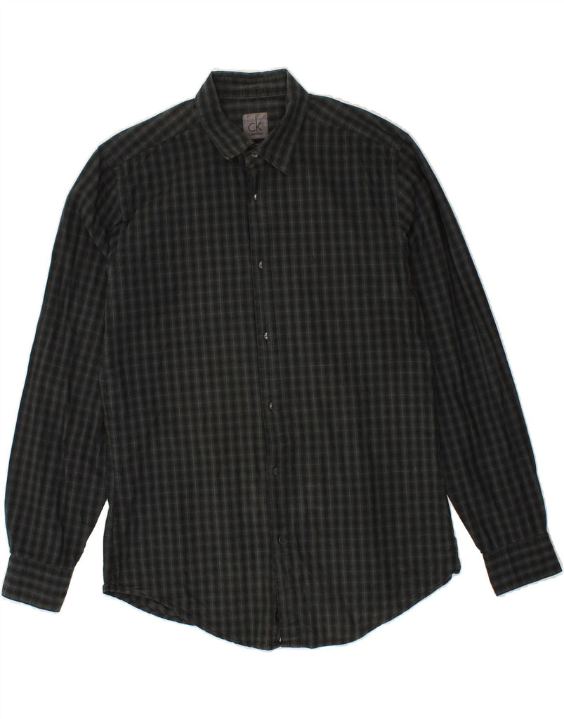 CALVIN KLEIN Mens Shirt Large Green Check Cotton Vintage Calvin Klein and Second-Hand Calvin Klein from Messina Hembry 