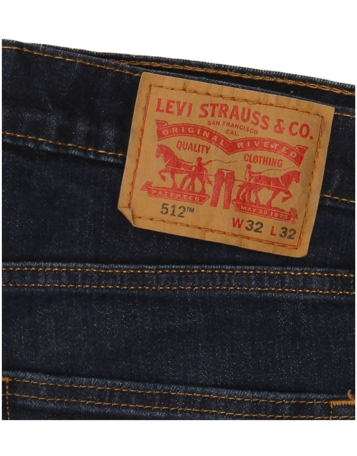 LEVI'S Mens 512 Slim Tapered Jeans W32 L32 Navy Blue Cotton