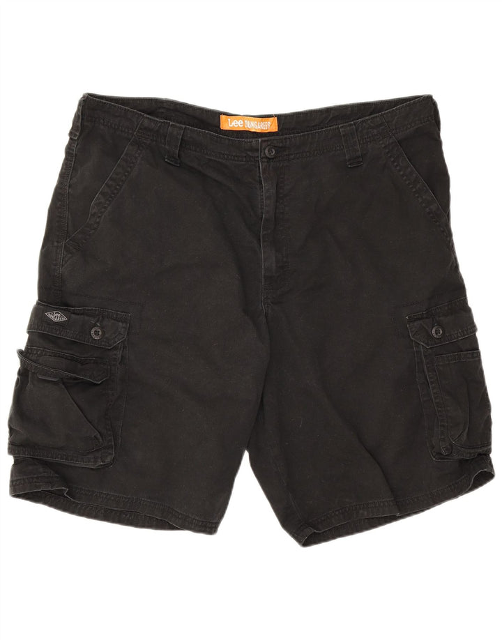 Lee Mens Dungarees Cargo Shorts W38 XL Black Cotton