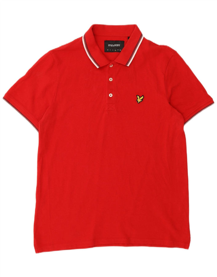 Lyle & Scott Mens Polo Shirt Large Red Cotton