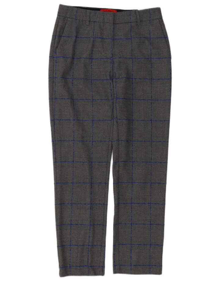 Max & Co. Womens Chino Trousers UK 8 Small W28 L27 Grey Houndstooth