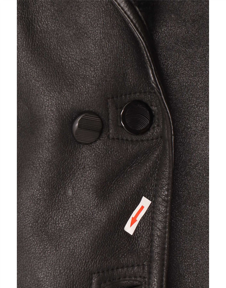 Vintage Womens Oversized Shearling Jacket IT 44 Medium Black