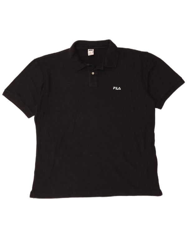Fila Mens Polo Shirt IT 56 2XL Black Cotton