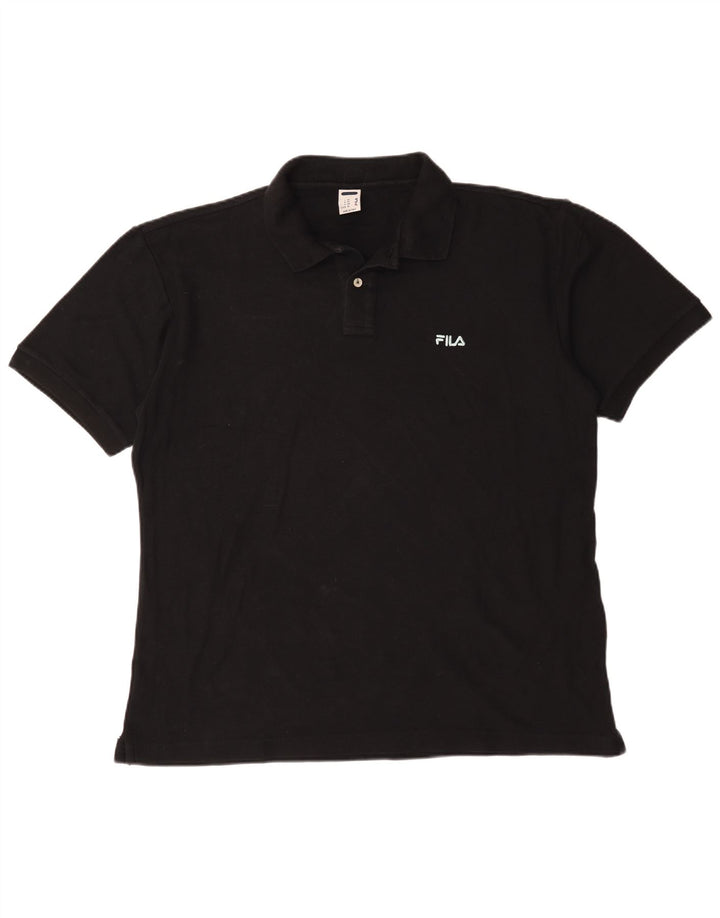 Fila Mens Polo Shirt IT 56 2XL Black Cotton