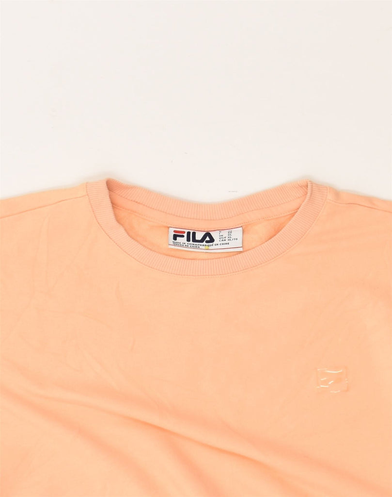 FILA Womens Sweatshirt Jumper UK 18 XL Orange Cotton | Vintage Fila | Thrift | Second-Hand Fila | Used Clothing | Messina Hembry 