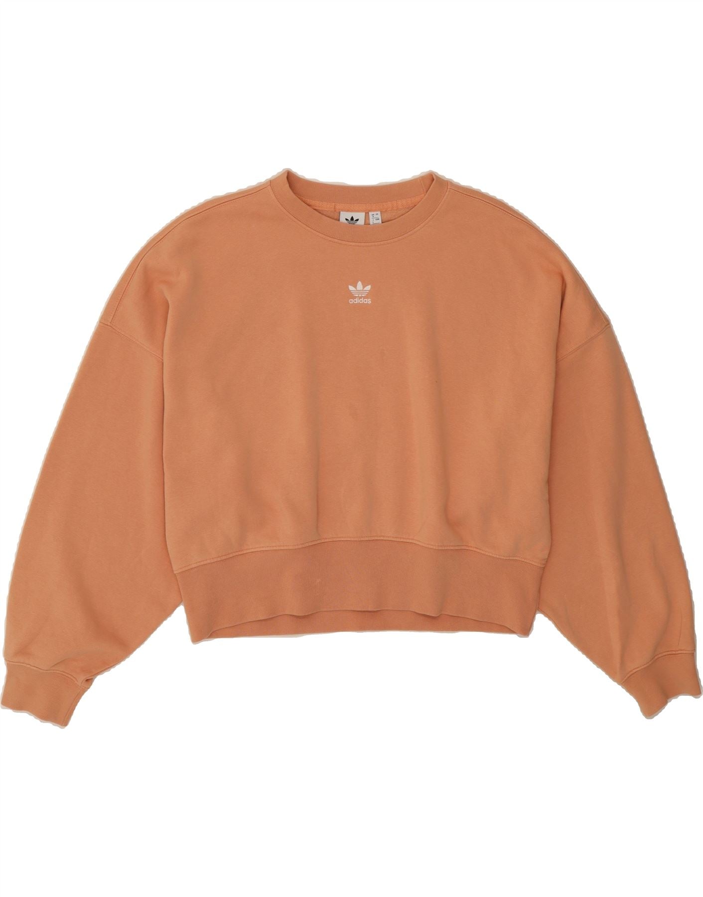 ADIDAS Dames Oversized Crop Sweatshirt Trui UK Small Oranje
