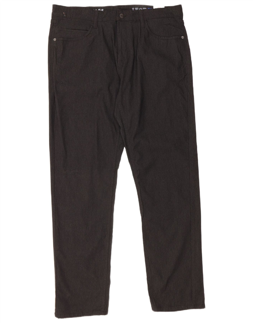 Izod Womens Straight Casual Trousers W36 L32 Black Rayon