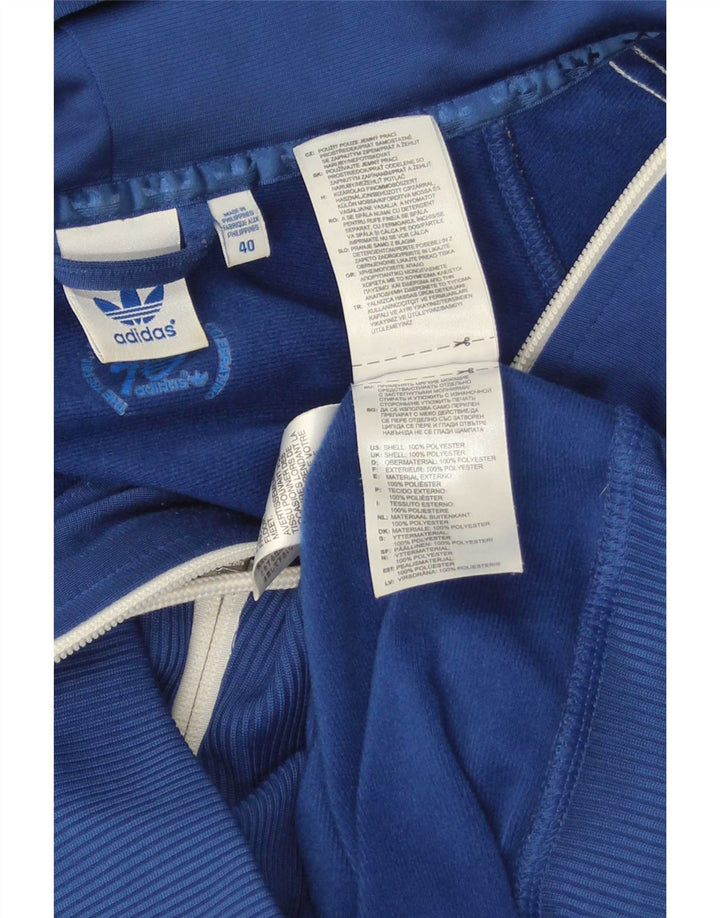 Adidas Womens Zip Hoodie Sweater EU 40 Medium Blue Polyester Sports