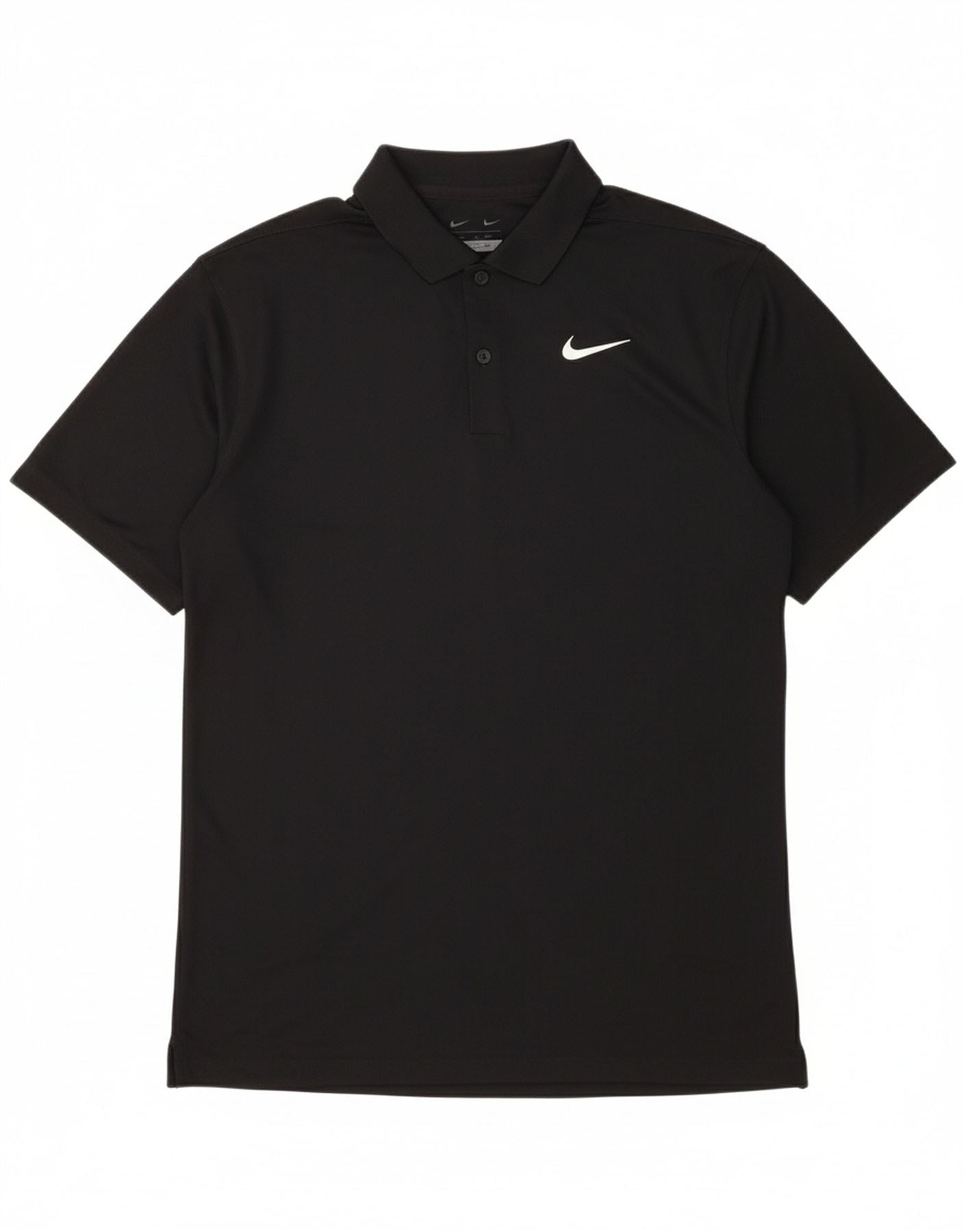 NIKE Mens Dri Fit Polo Shirt Small Black Polyester Vintage