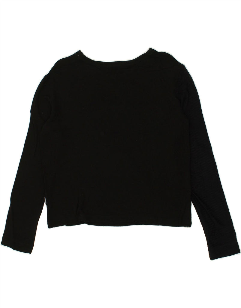 GIANFRANCO FERRE Womens Crop Top Long Sleeve UK 14 Medium Black Viscose | Vintage Gianfranco Ferre | Thrift | Second-Hand Gianfranco Ferre | Used Clothing | Messina Hembry 