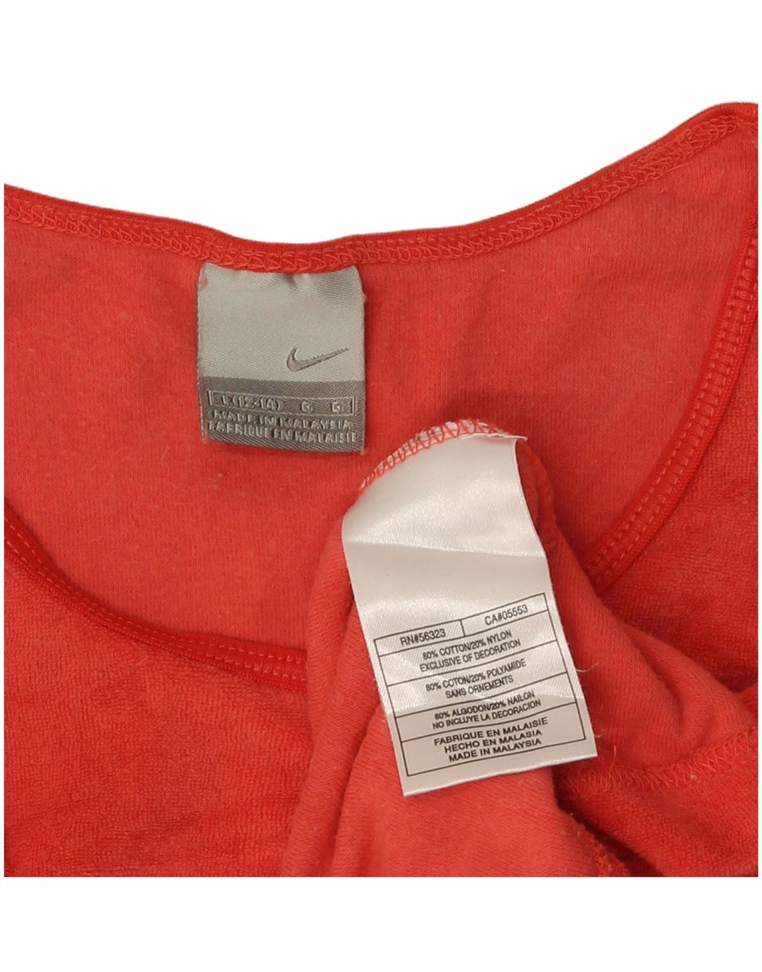 Nike Womens Vest Top US 12/14 Large Red Cotton