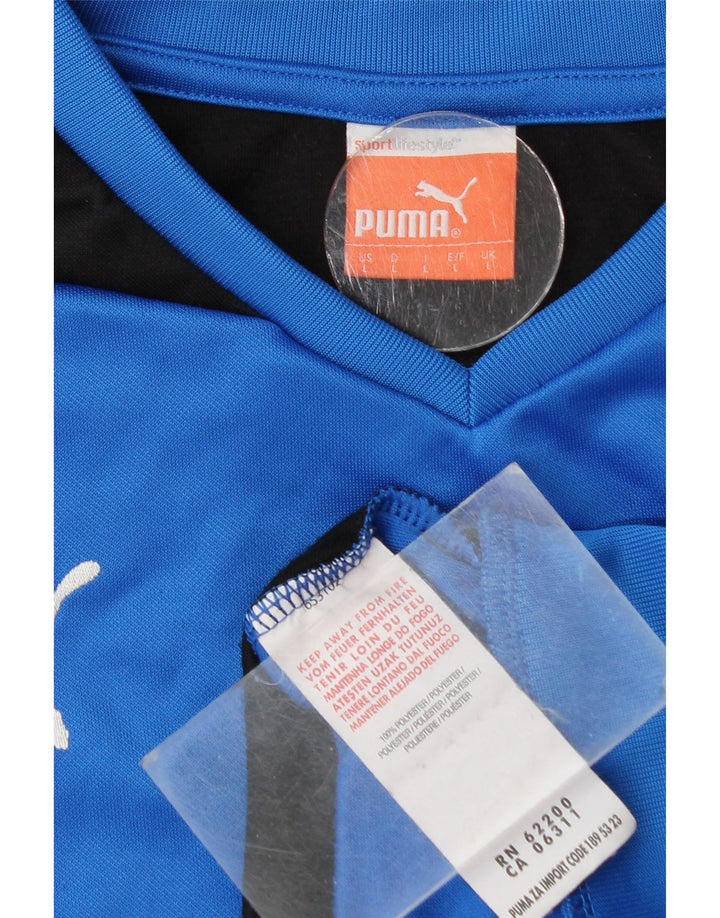 Puma Mens Sweatshirt Jumper Large Blue Colourblock Polyester