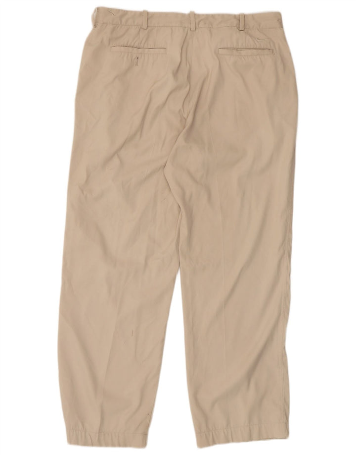 NIKE Mens Straight Chino Trousers W34 L30 Beige Polyester
