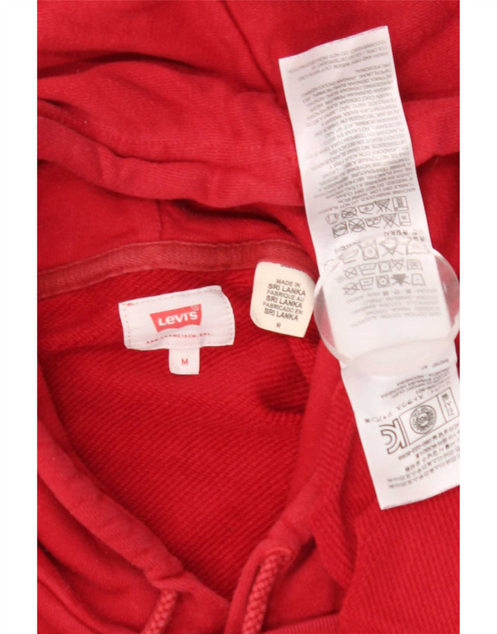 Levi's Mens Graphic Hoodie Jumper Medium Red Cotton