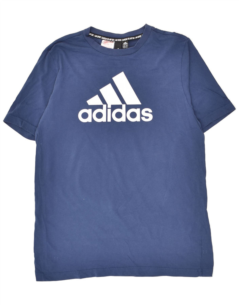 ADIDAS Boys Graphic T-Shirt Top 13-14 Years Blue Cotton | Vintage Adidas | Thrift | Second-Hand Adidas | Used Clothing | Messina Hembry 