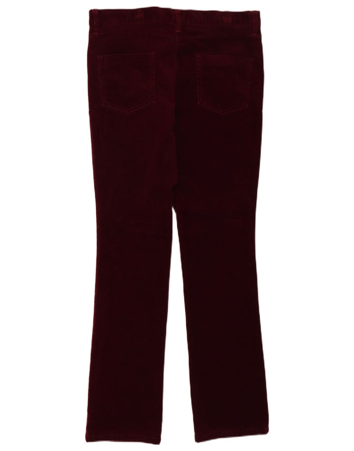 Marks & Spencer Womens Casual Trousers UK 12 Medium W32 L30 Burgundy