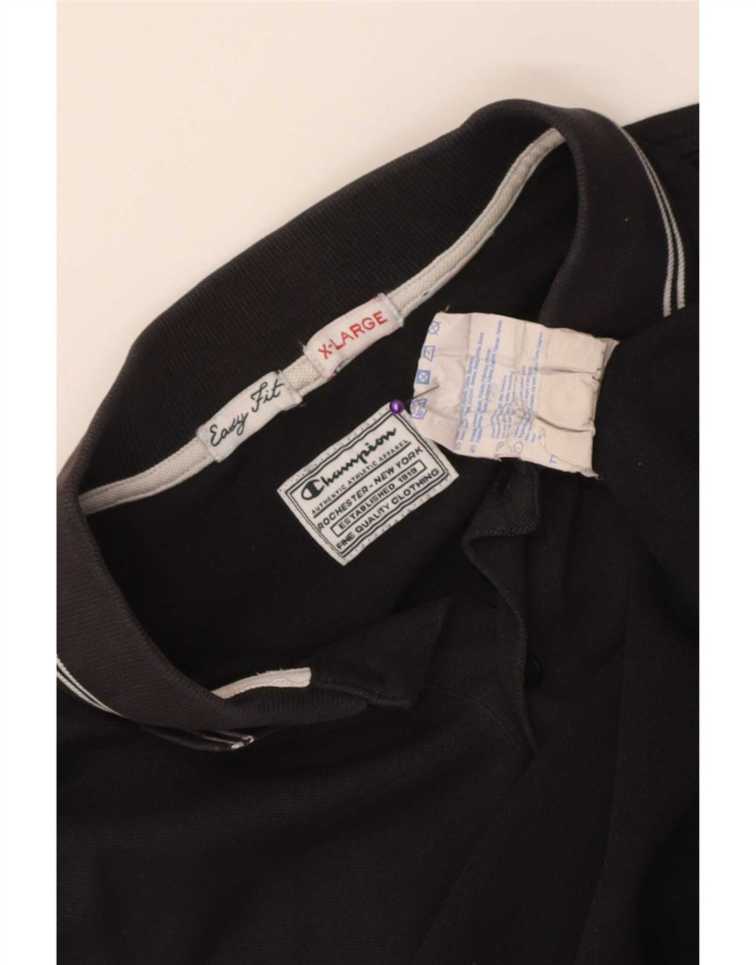 Champion Mens Easy Fit Polo Shirt XL Black Cotton