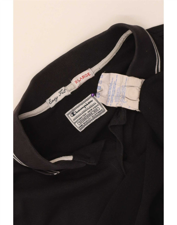 Champion Mens Easy Fit Polo Shirt XL Black Cotton