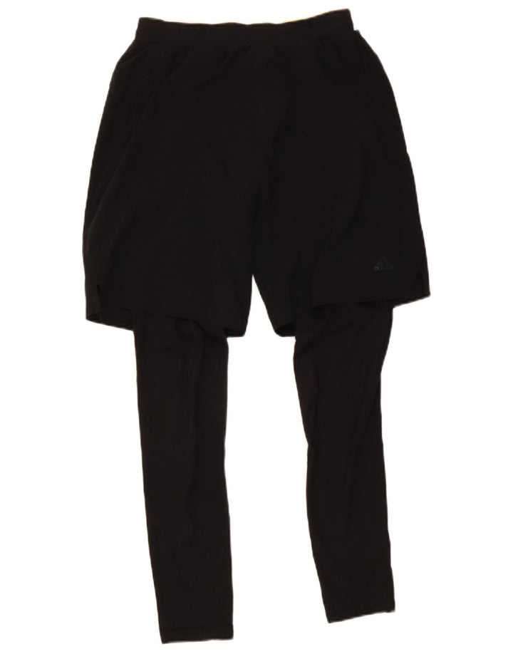 Adidas Womens Leggings UK 10 Small  Black Polyester