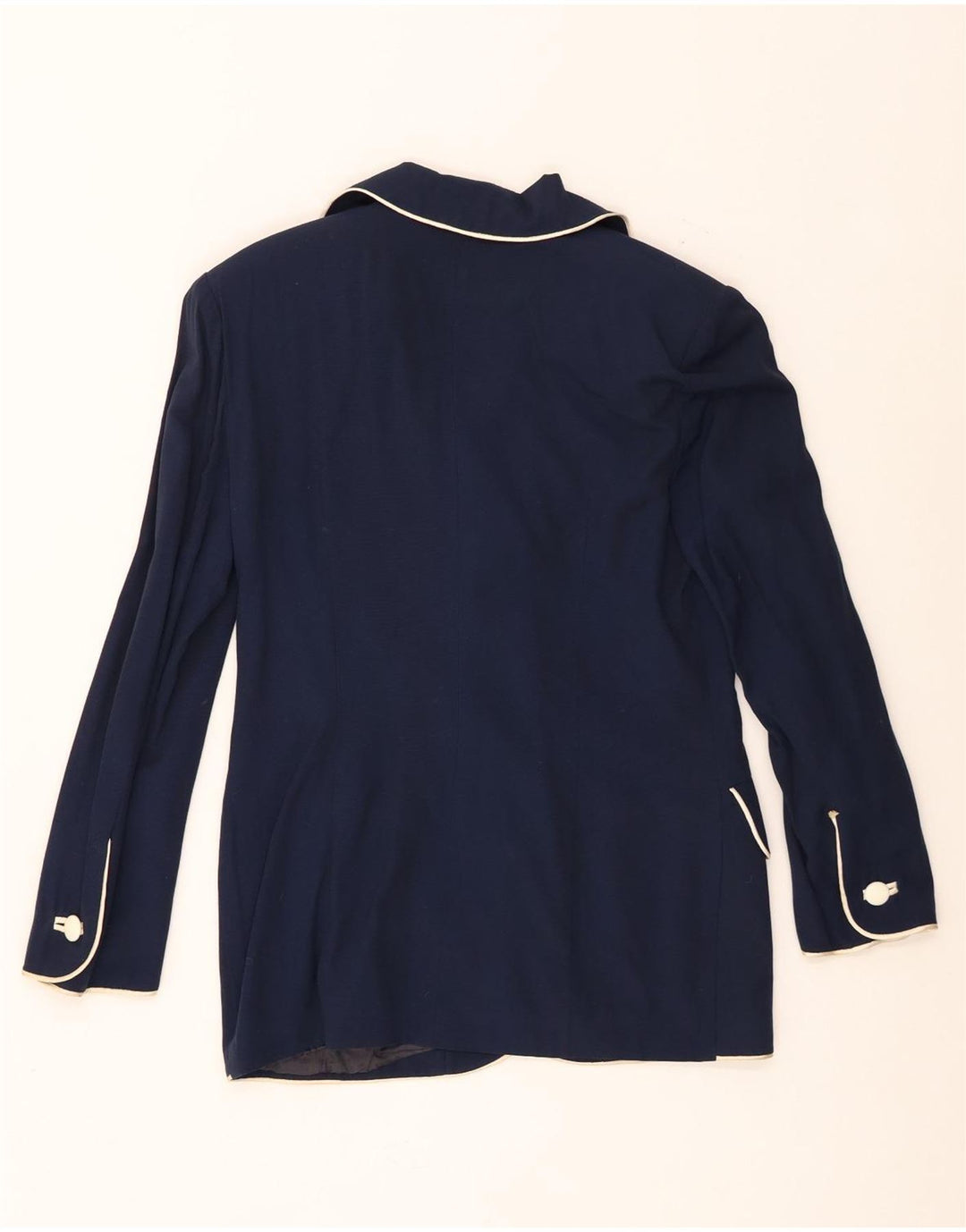Vintage Womens 4 Button Blazer Jacket UK 12 Medium Navy Blue