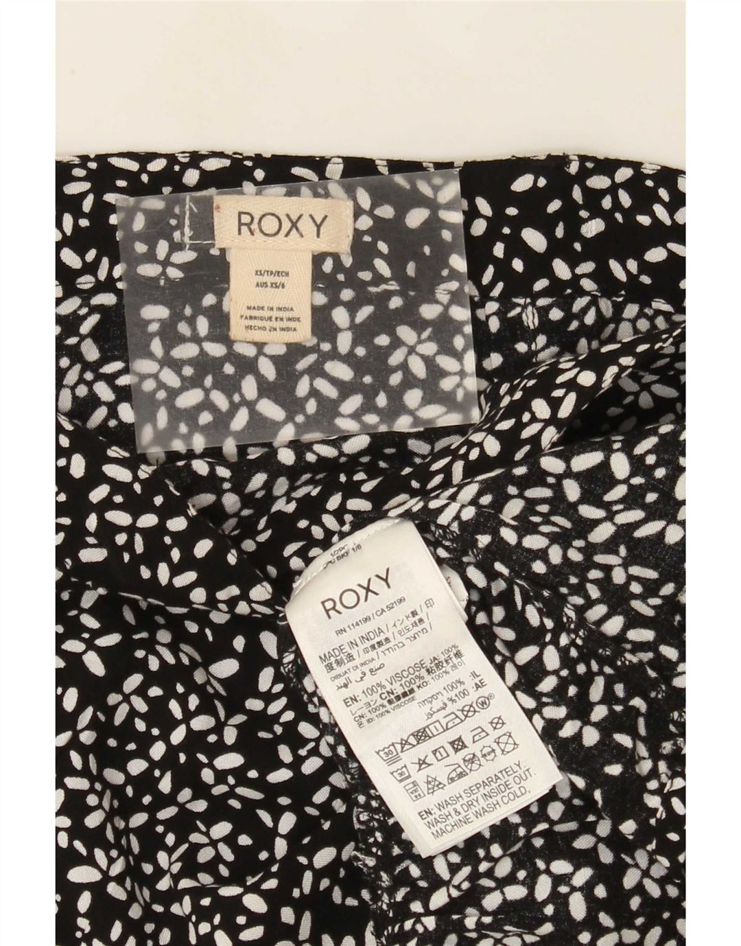 Roxy Womens Mini Tiered Skirt XS W25  Black Floral Viscose