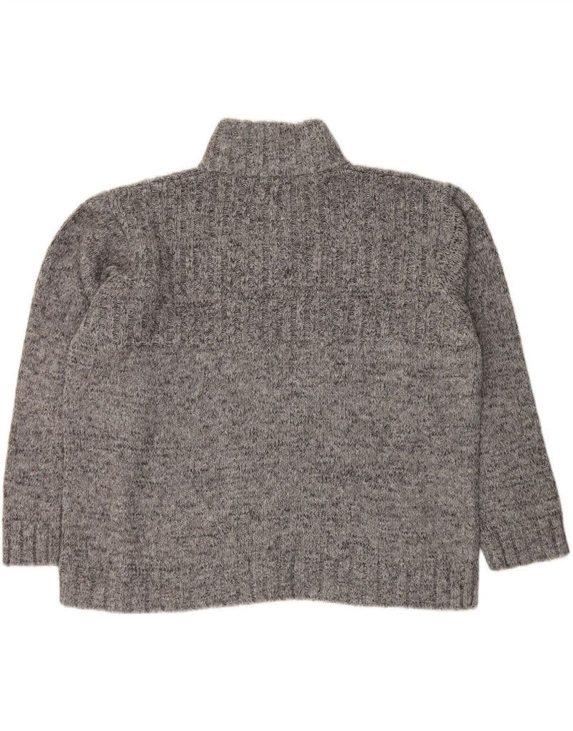 MARKS & SPENCER Mens Blue Harbour Button Neck Jumper Sweater 2XL Grey Vintage Marks & Spencer and Second-Hand Marks & Spencer from Messina Hembry 