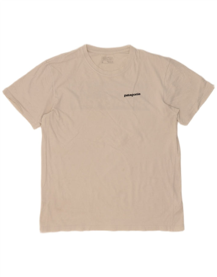 Patagonia Mens Regular Fit Graphic T-Shirt Top Medium White Cotton