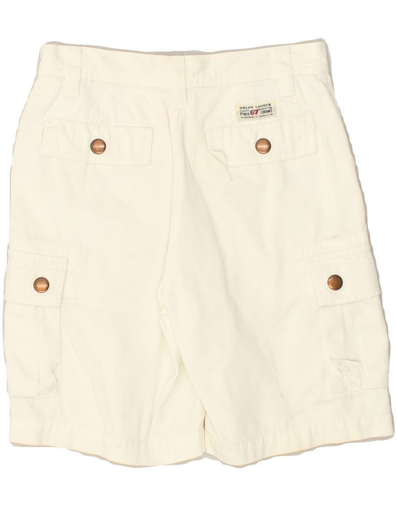 POLO RALPH LAUREN Boys Cargo Shorts 4-5 Years W20  White Cotton | Vintage Polo Ralph Lauren | Thrift | Second-Hand Polo Ralph Lauren | Used Clothing | Messina Hembry 