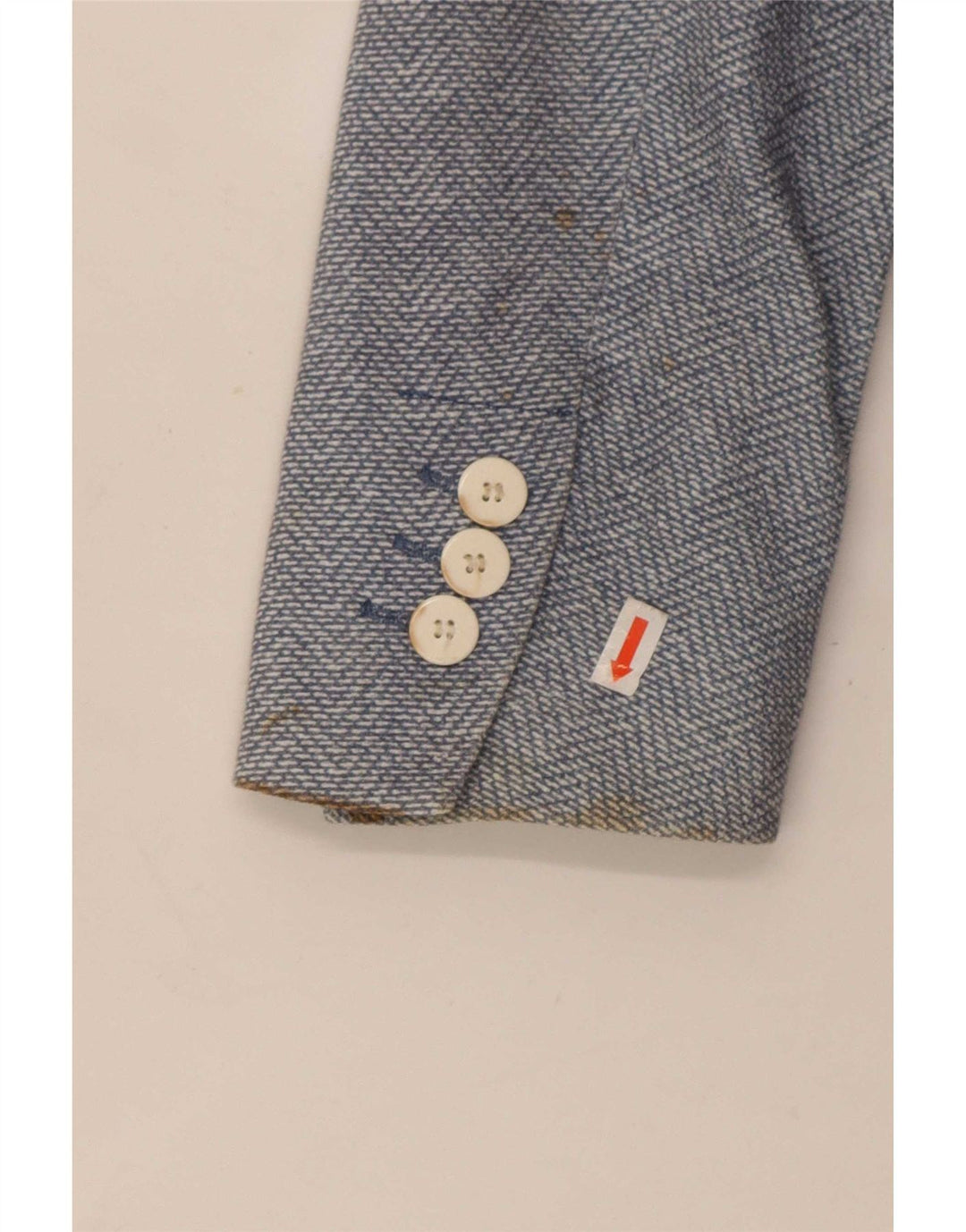 Zara Mens 2 Button Blazer Jacket EU 48 Medium Blue Cotton
