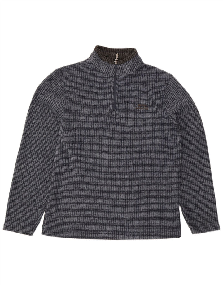 Weird Fish Mens Zip Neck Fleece Jumper Small Navy Blue Polyester