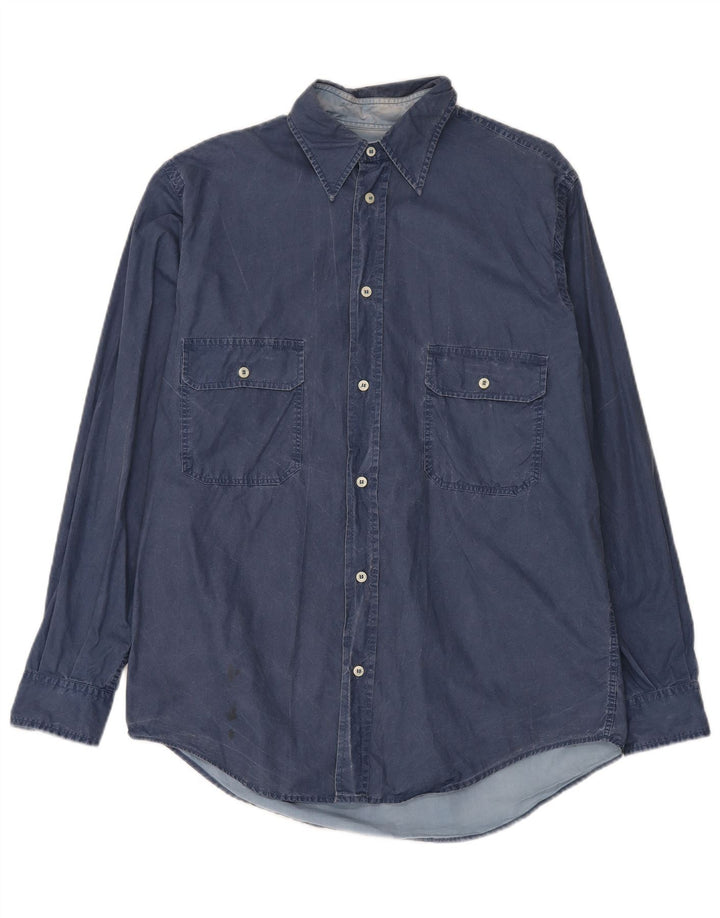 Murphy & Nye Mens Shirt Medium Blue Cotton