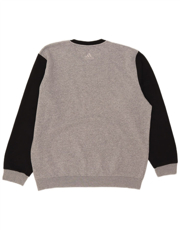 Adidas Mens Graphic Sweatshirt Jumper Large Grey Colourblock