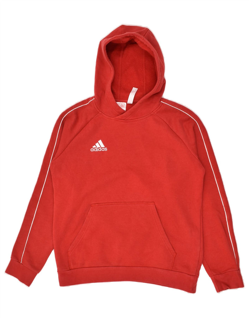 ADIDAS Boys Graphic Hoodie Jumper 13-14 Years Red Cotton | Vintage Adidas | Thrift | Second-Hand Adidas | Used Clothing | Messina Hembry 