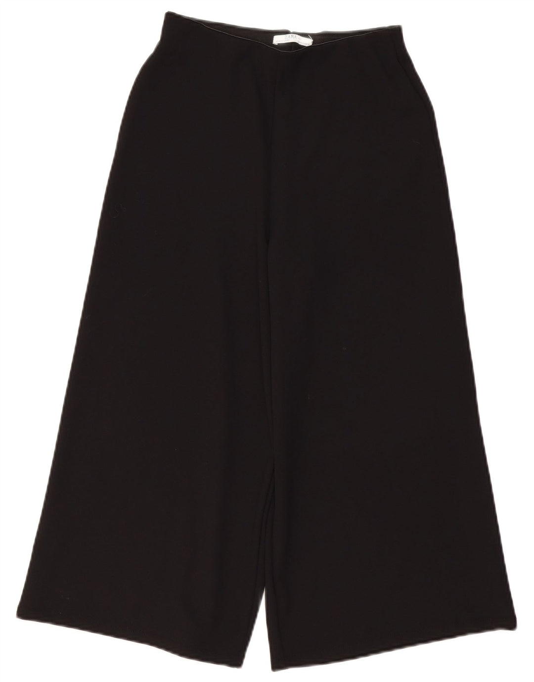ZARA Womens Wide Leg Capri Trousers Small W26 L20 Black Polyester