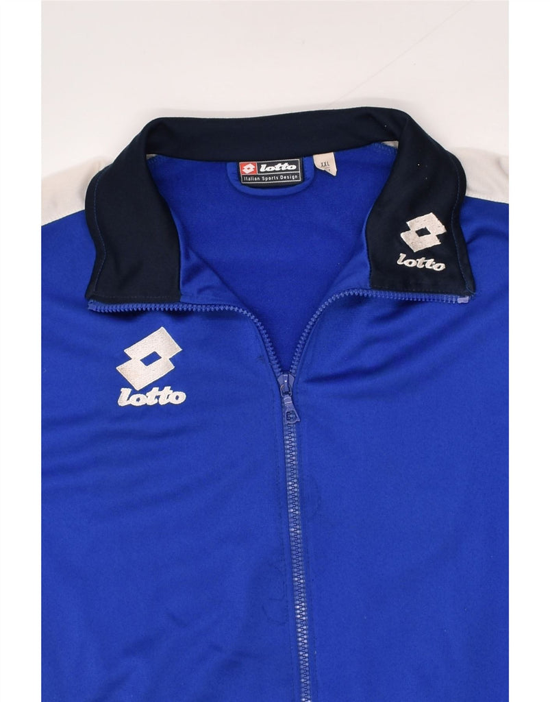 LOTTO Womens Tracksuit Top Jacket UK 20 2XL Blue Colourblock Polyester | Vintage Lotto | Thrift | Second-Hand Lotto | Used Clothing | Messina Hembry 